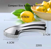 EZYHOME Garlic Press Mincer Squeezer with Big Size Basket Professional Garlic Squeezer, Heavy Duty Rust Proof Garlic Chopper, Mashed Garlic Puree Maker Easy to Clean, Dishwasher Safe - kutkut